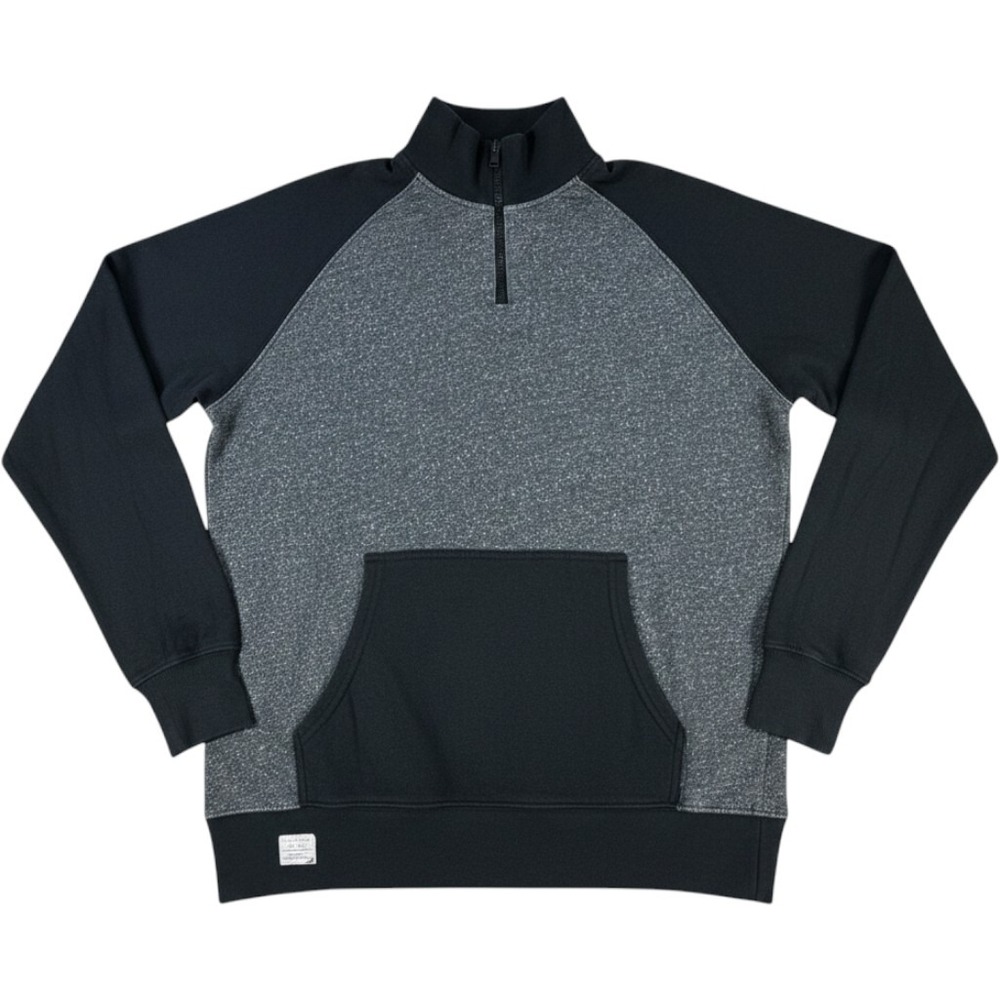 Five Four Quarter Zip Sweatshirt Pullover Kangaroo Pocket Gray Black Medium Mens